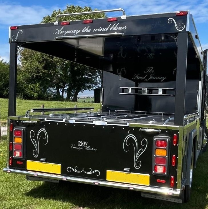 Truck hearse for specialist funeral transport in the UK