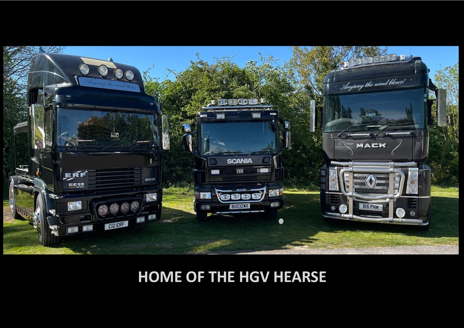 Truck hearse for specialist funeral transport in the UK